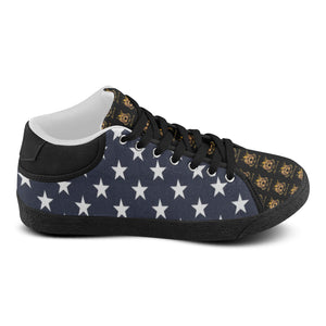 #Rossolini1# TimeLess Blue Back Stars Men's Chukka Canvas Shoes (Model 003)