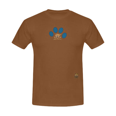 #MARKEDFORLIFE# Blue Paw Brown Men's T-Shirt