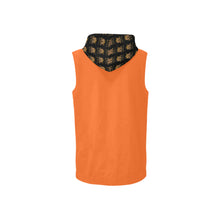 #Rossolini1# Orange Sleeveless Zip Up Hoodie for Women (Model H16)