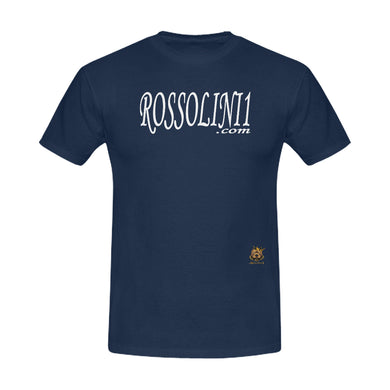 #Rossolini1.com# White Writing Navy Blue Men's T-Shirt