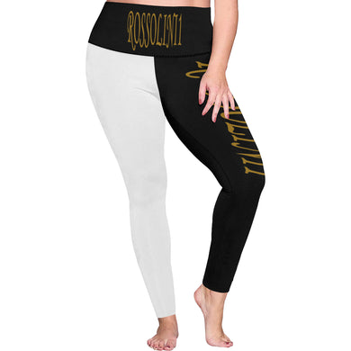 #Rossolini1# TheName B/W Plus Size High Waist Leggings (Model L44)