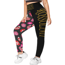 #Rossolini1# TheName LIPS Plus Size High Waist Leggings (Model L44)