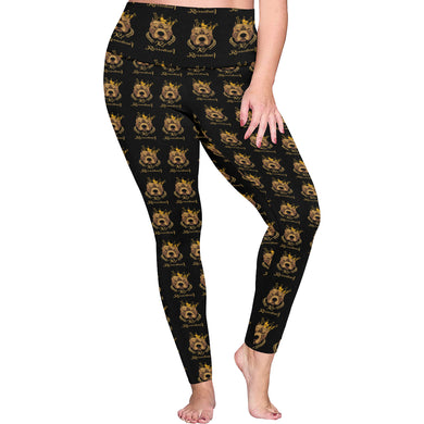 #Rossolini1# MaskOff Black Plus Size High Waist Leggings (Model L44)