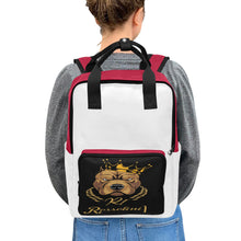 #Rossolini1# White/Red Twin Handle Backpack (Model 1732)