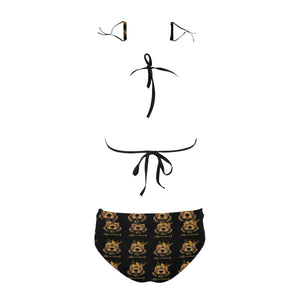 #Rossolini1# All Over Stringy Selvedge Bikini Set with Mouth Mask (S11)
