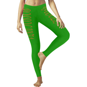 #Rossolini1# TheName Green Low Rise Leggings (Invisible Stitch) (Model L05)