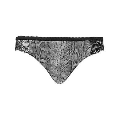 #Rossolini1# SnakeSkin IMG Black Women's Lace Panty (Model L41)