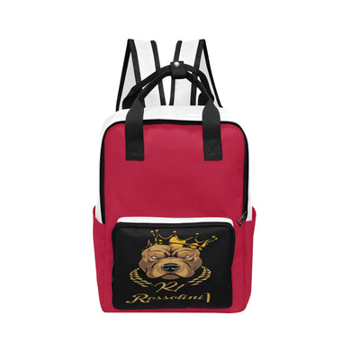 #Rossolini1# Red/White 2 Twin Handle Backpack (Model 1732)