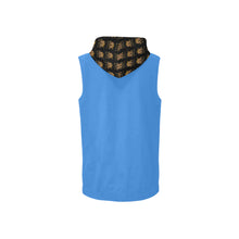 #Rossolini1# Blue Sleeveless Zip Up Hoodie for Women (Model H16)