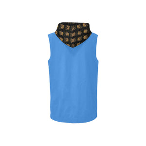 #Rossolini1# Blue Sleeveless Zip Up Hoodie for Women (Model H16)