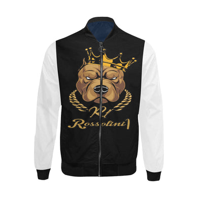 #Rossolini1# In Your Face White Bomber Jacket for Men (Model H31)