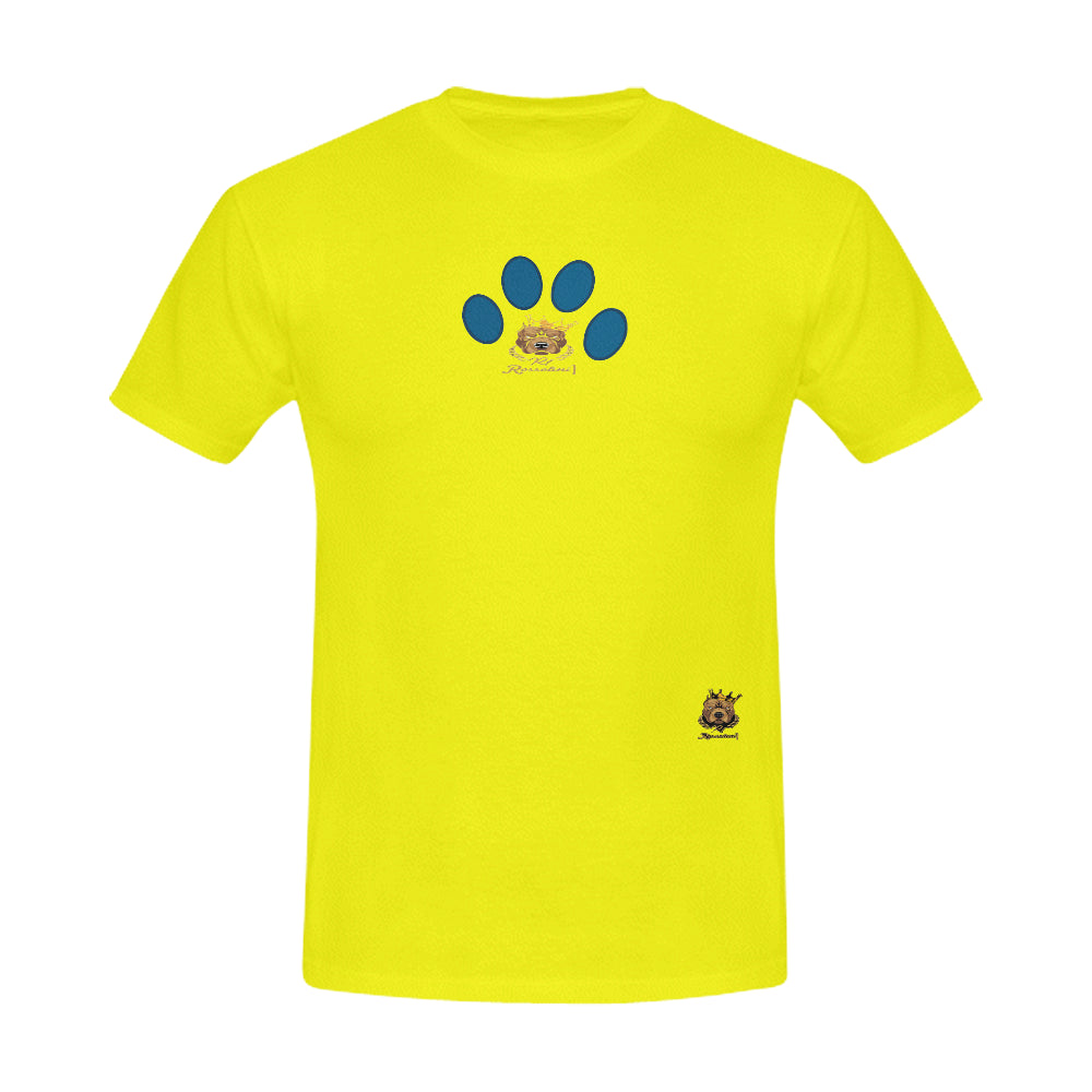 #MARKEDFORLIFE# Blue Paw Yellow Men's T-Shirt