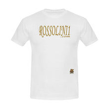 #Rossolini1.com# Gold Writing White Men's T-Shirt