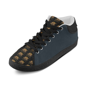 #Rossolini1# TimeLess Navy Blue Men's Chukka Canvas Shoes (Model 003)