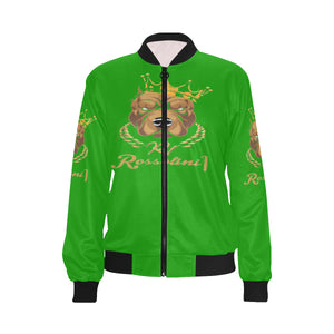 #MASKOFF# Green Bomber Jacket for Women (Model H36)