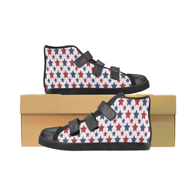 #Rossolini1# Stars Velcro High Top Canvas Kid's Shoes (Model 015)
