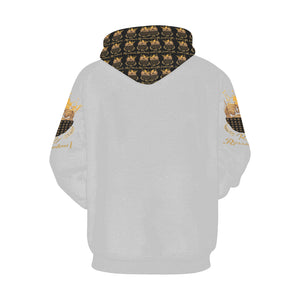 #MASK ON# Light Gray Hoodie for Women (Model H13)