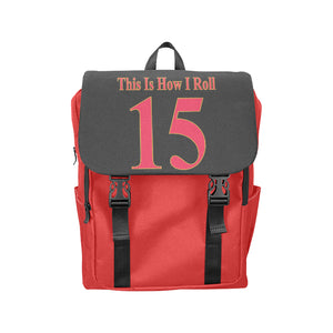 #This Is How I Roll# 15 Red/Gold Casual Shoulders Backpack (Model 1623)