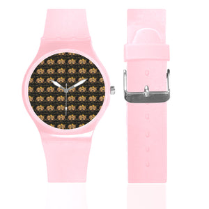 #Rossolini1# Mask Off Pink Unisex Round Rubber Sport Watch(Model 314)