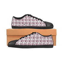#R1# Candy Apple Red Writing Canvas Shoes for Women/Large Size (Model 016)