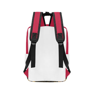 #Rossolini1# White/Red Twin Handle Backpack (Model 1732)