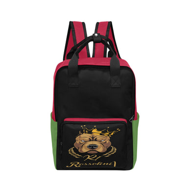 #Rossolini1# Red/Black/Green 2 Twin Handle Backpack (Model 1732)