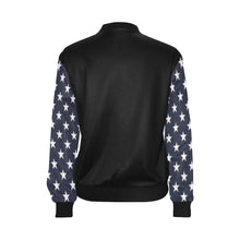 #Rossolini1# In Your Face Blue Back Stars Bomber Jacket for Women (Model H36)