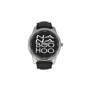 #Rossolini1# NA NA BOO HOO Black Leather Strap Large Dial Watch(Model 213)