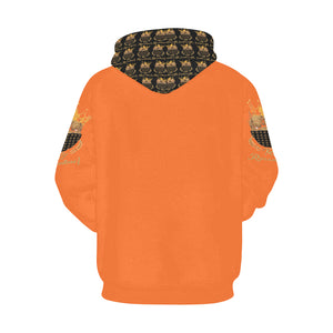#MASK ON# Orange Hoodie for Women (Model H13)