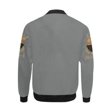 #MASKON# Dark Gray Bomber Jacket for Men (Model H31)