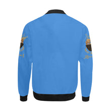 #MASKON# Blue Bomber Jacket for Men (Model H31)