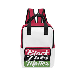 #Rossolini1# Black Lives Matter White/Red 2 Twin Handle Backpack (Model 1732)