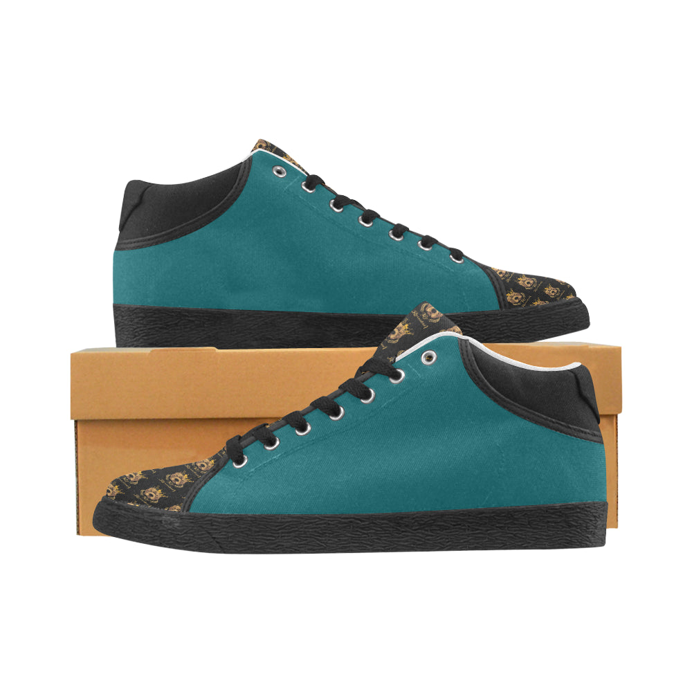 #Rossolini1# TimeLess Kelly Green Women's Chukka Canvas Shoes (Model 003)