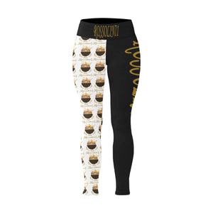 #Rossolini1# TheName MaskOn White Right Plus Size High Waist Leggings (Model L44)
