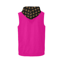 #Rossolini1# Hot Pink Sleeveless Zip Up Hoodie for Men (Model H16)