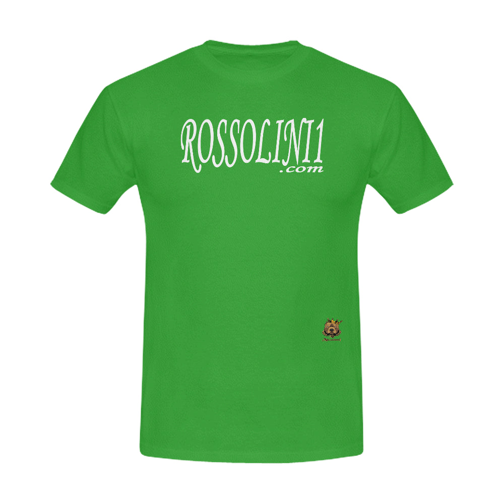 #Rossolini1.com# White Writing Green Men's T-Shirt