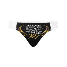 #Put Some Respect On This# White Women's Lace Panty (Model L41)