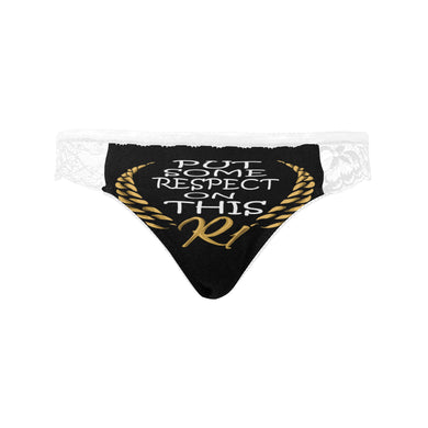 #Put Some Respect On This# White Women's Lace Panty (Model L41)