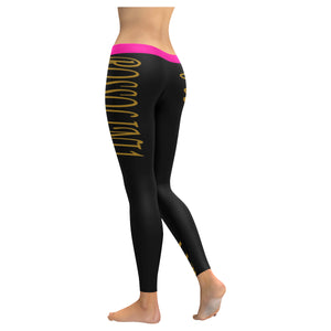 #Rossolini1# TheName Hot Pink Trim Low Rise Leggings (Invisible Stitch) (Model L05)