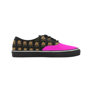 #Rossolini1# Hot Pink Classic Women's Canvas Low Top Shoes/Large (Model E001-4)