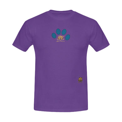 #MARKEDFORLIFE# Blue Paw Purple Men's T-Shirt