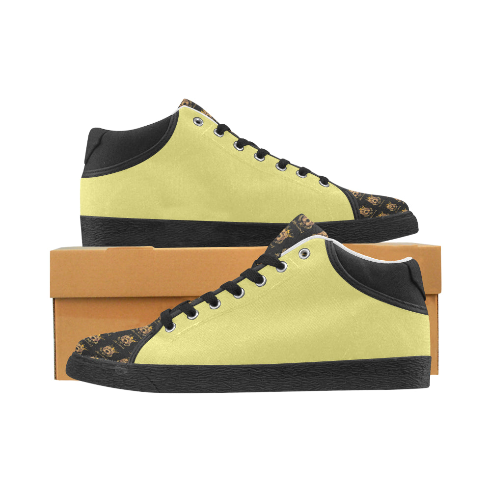 #Rossolini1# TimeLess Lemon Women's Chukka Canvas Shoes (Model 003)