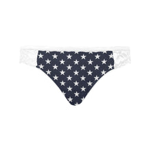 #Rossolini1# Blue Back Stars White Women's Lace Panty (Model L41)
