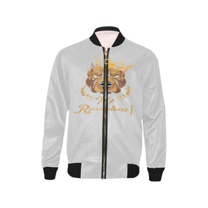 #Rossolini1# In Your Face Light Gray Kids' Bomber Jacket (Model H40)