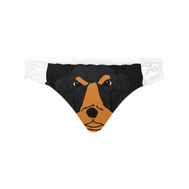 #Rossolini1# Cocker Spaniel White Women's Lace Panty (Model L41)