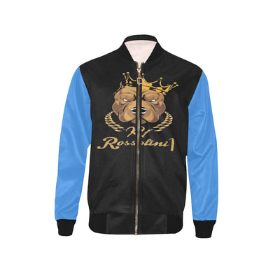 #Rossolini1# In Your Face Blue Sleeves Kids' Bomber Jacket (Model H40)