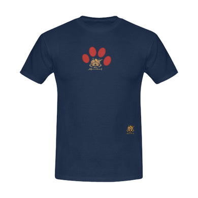 #MARKEDFORLIFE# Red Paw Navy Blue Men's T-Shirt