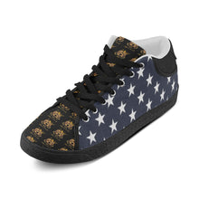 #Rossolini1# TimeLess Blue Back Stars Men's Chukka Canvas Shoes (Model 003)