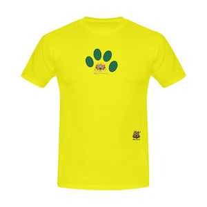 #MARKEDFORLIFE# Green Paw Yellow Men's T-Shirt