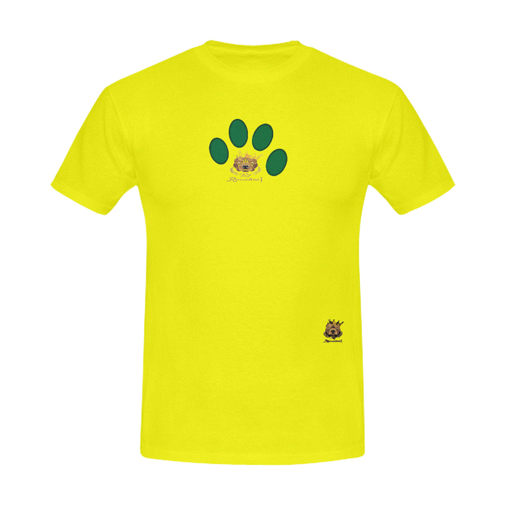 #MARKEDFORLIFE# Green Paw Yellow Men's T-Shirt